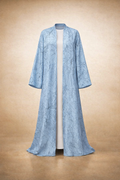 Elegant Blue Jacquard Throw Over