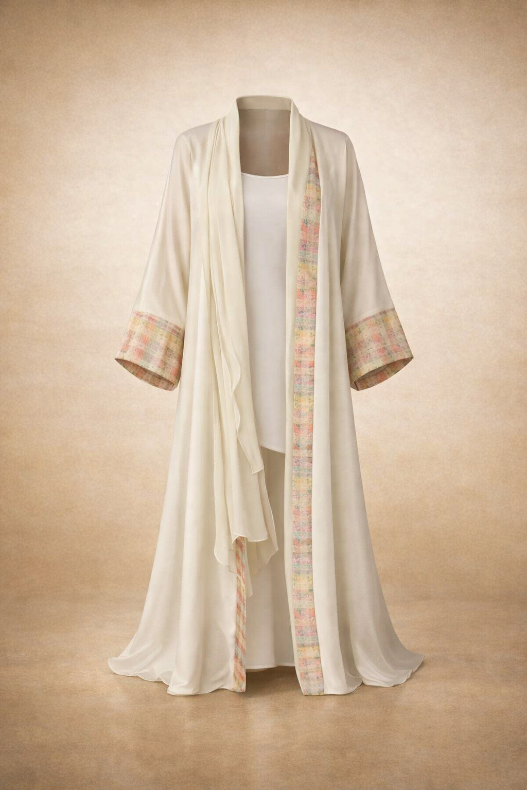 Elegant Plaid Patchwork Bohemian Throw Over With Scarf