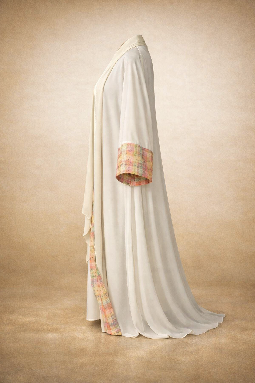 Elegant Plaid Patchwork Bohemian Throw Over With Scarf