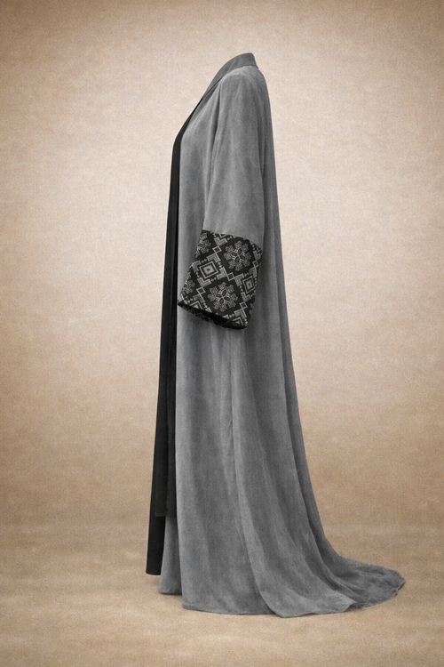 Elegant Grey Geometric Throw Over