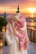 Elegant Beige Floral Shawl
